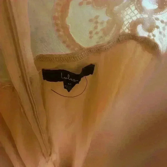 Lulus Romantic Ways Blush Pink Lace Button Back Maxi Dress size medium - Picture 10 of 11